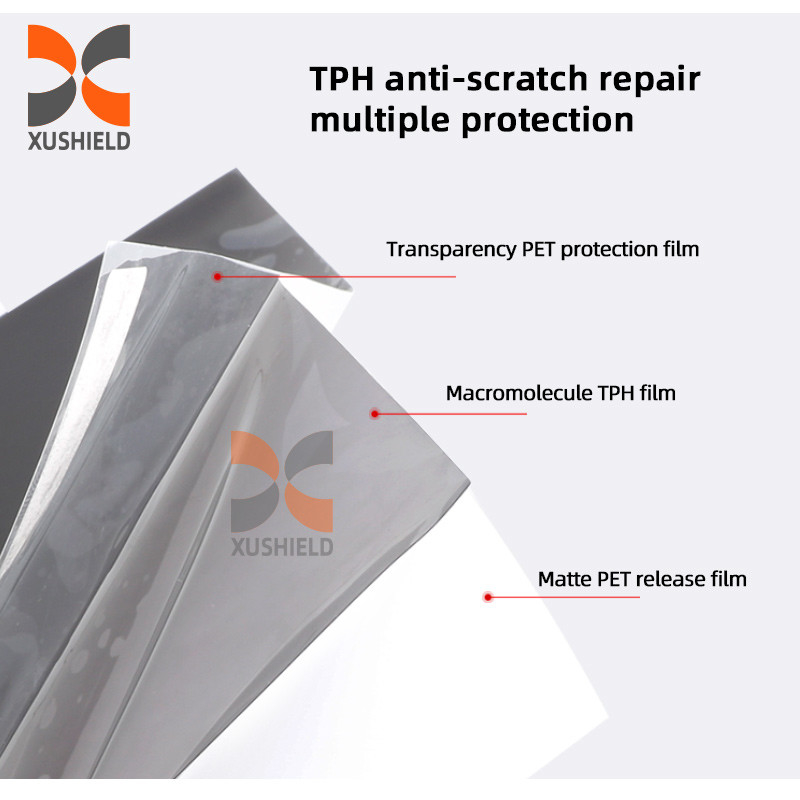 XUSHIELD chất lượng cao TPH TPU đèn pha xe ô tô Tint Film Light Black Smoke Black Tail Light đèn pha Tint Film