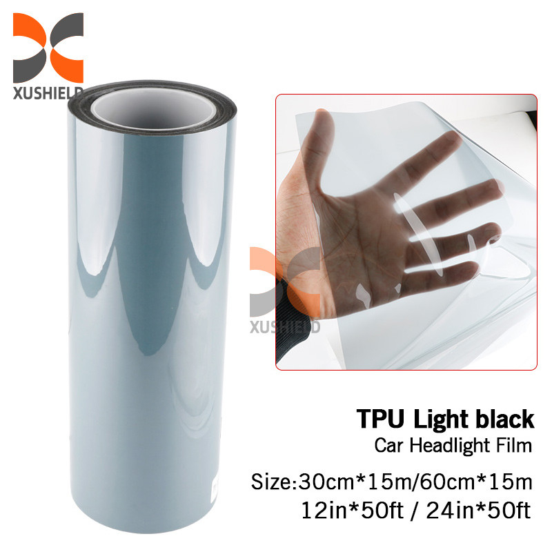 XUSHIELD chất lượng cao TPH TPU đèn pha xe ô tô Tint Film Light Black Smoke Black Tail Light đèn pha Tint Film