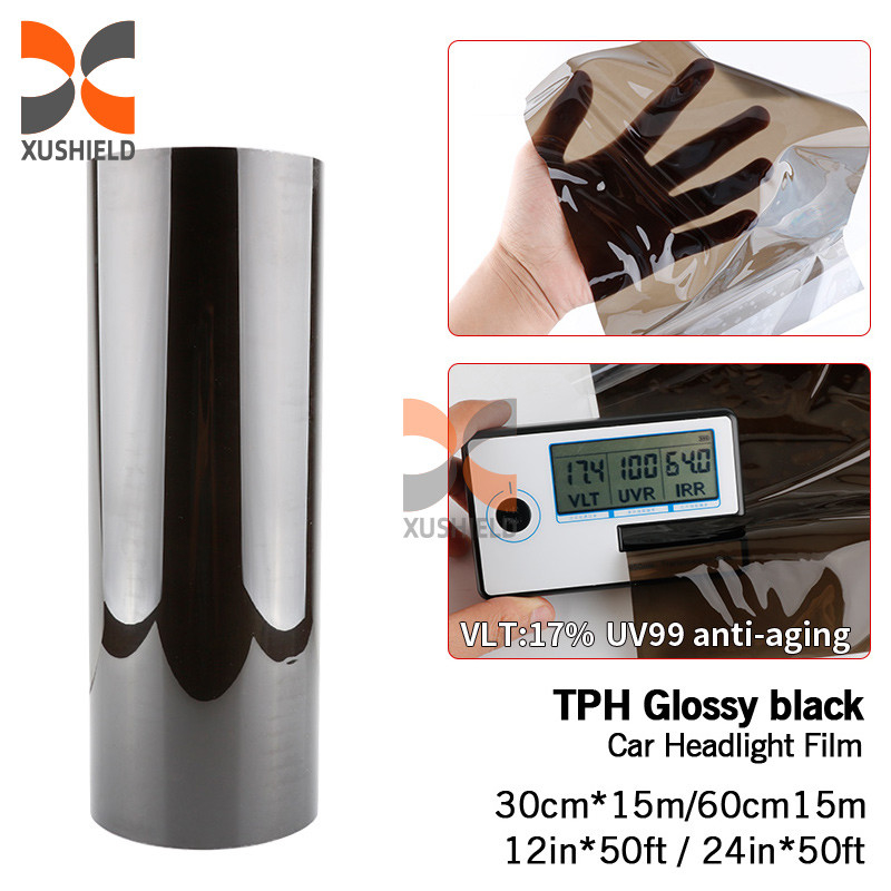 XUSHIELD chất lượng cao TPH TPU đèn pha xe ô tô Tint Film Light Black Smoke Black Tail Light đèn pha Tint Film