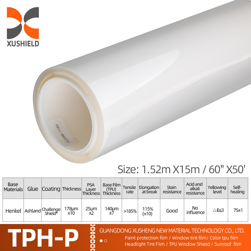 TPH 1.52*15M High Gloss Roll CLEAR Transparent Adhesive Car Body Paint Protection Ppf Film Tph