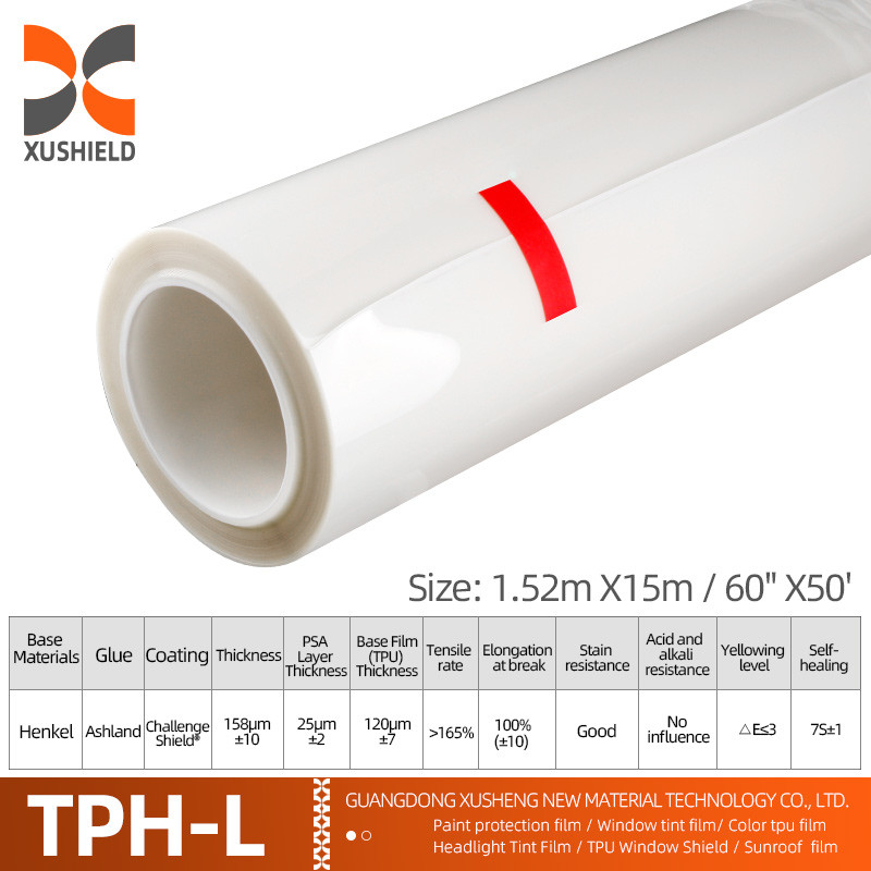 TPH 1.52*15M High Gloss Roll CLEAR Transparent Adhesive Car Body Paint Protection Ppf Film Tph