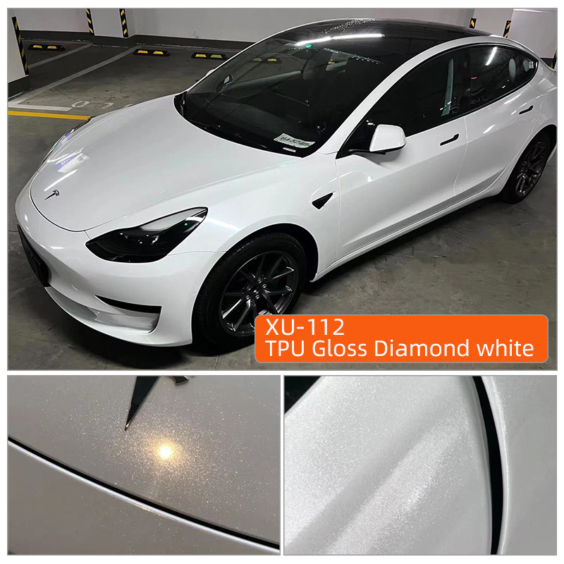 TPU bóng kim cương màu trắng PPF Film Ultimate Plus Transparent Car Protective Film Matte Black TPU Paint Protection Film Stealth Car Wrap