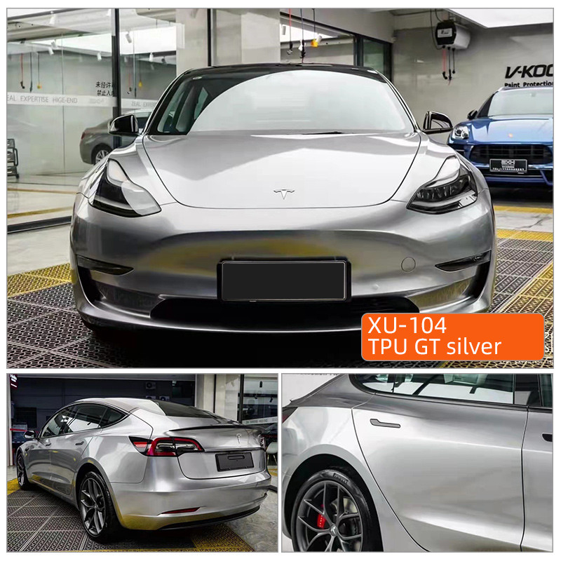 TPU GT bạc 1.52 * 17m Super Glossy Car wrap Anti-Scratch Self-Healing Transparent Paint TPU PPF Protective Film Roll Car Protective Film