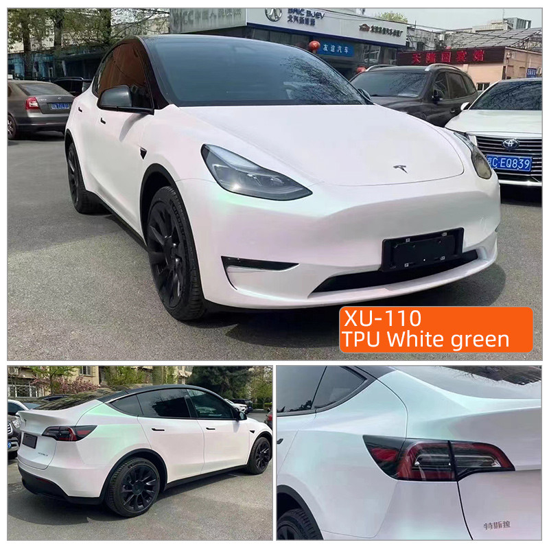 TPU Màu trắng màu xanh lá cây 1,52m * 15m màu xanh lá cây màu cam màu xám nhiệt tự chữa lành tpu PPF thay đổi màu sắc ppf auto chống trầy xước sơn xe bảo vệ bề mặt phim