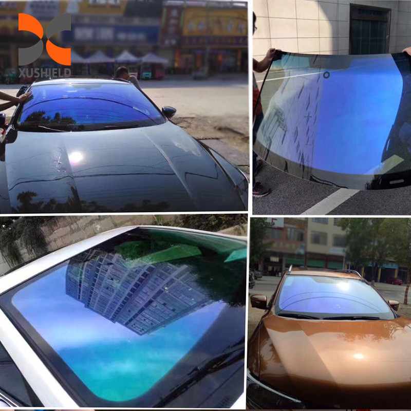 CH6099 Blue Purple Chameleon Tint 2Mil Nhiệt giảm màu thay đổi Chameleon Window Tint Film cho kính chắn gió xe hơi