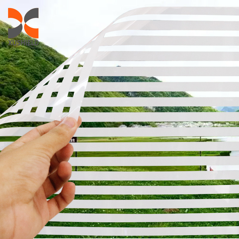 White Stripes Electric Adhesive Window Film Self Adhesive Sound Film Sơn kính màu Window Film For Home