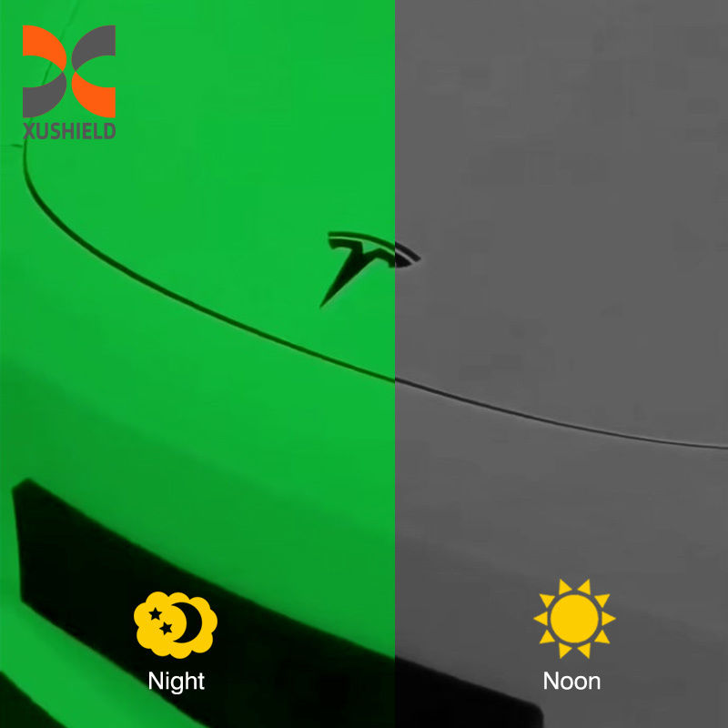 Thiết lập ẩm khô chống vết bẩn TPU Màu PPF huỳnh quang ánh sáng xanh TPU màu trắng đến màu xanh lá cây quang sắc hóa ô tô Bọc sơn bảo vệ phim